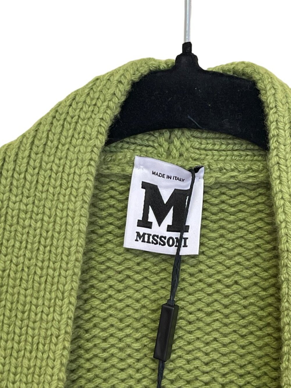 Missoni $795 Green Knit Geometric Long Length Cardigan Sweater Medium NWT - Picture 6 of 9